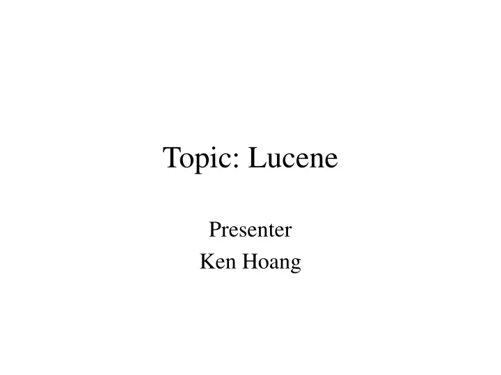 topic lucene