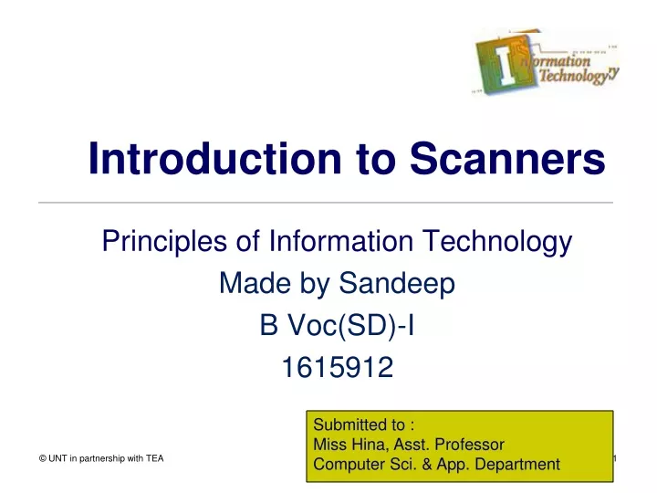 introduction to scanners