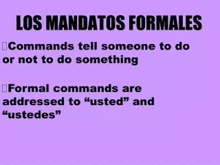 LOS MANDATOS FORMALES