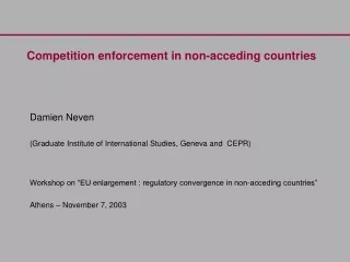 Competition enforcement in non-acceding countries