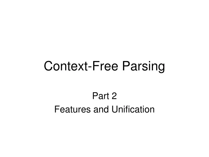 context free parsing