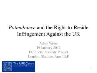 Patmalniece and the Right-to-Reside Infringement Against the UK