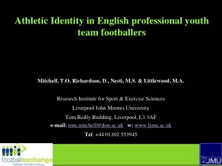 Athletic Identity in English professional youth team footballers