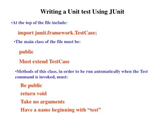 Writing a Unit test Using JUnit