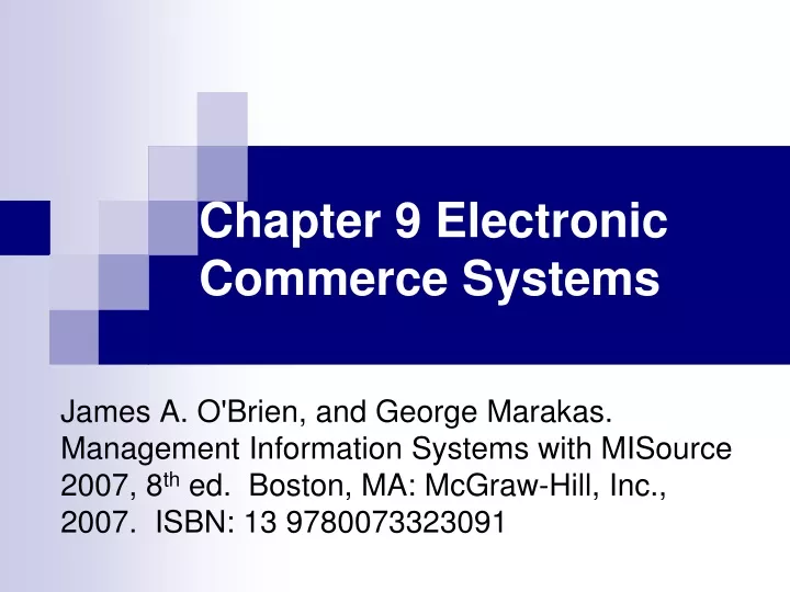chapter 9 electronic commerce systems