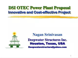 DSI OTEC Power Plant Proposal Innovative and Cost-effective Project