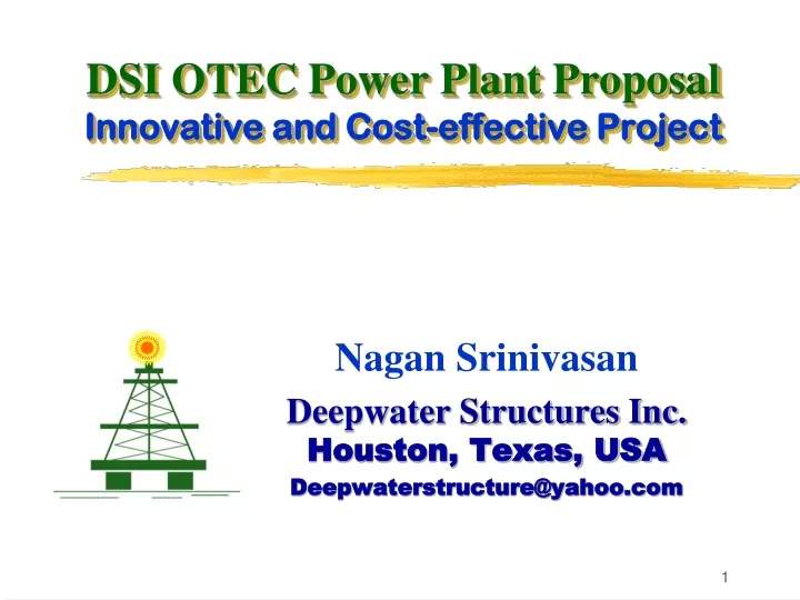 dsi otec power plant proposal innovative and cost effective project