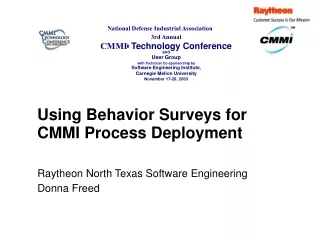 Using Behavior Surveys for  CMMI Process Deployment