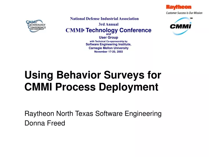 using behavior surveys for cmmi process deployment