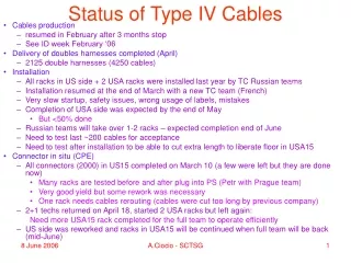 Status of Type IV Cables
