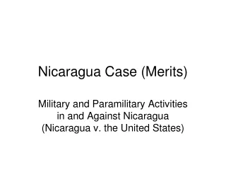 Nicaragua Case (Merits)