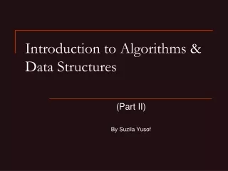 Introduction to Algorithms &amp; Data Structures