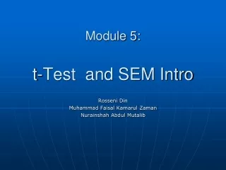 Module 5: t-Test  and SEM Intro