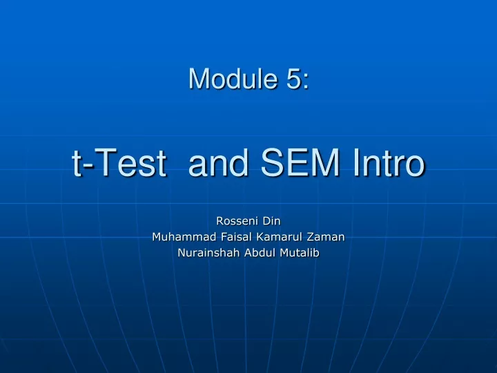 module 5 t test and sem intro