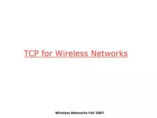 tcp for wireless networks