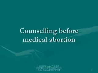 Counselling before medical abortion