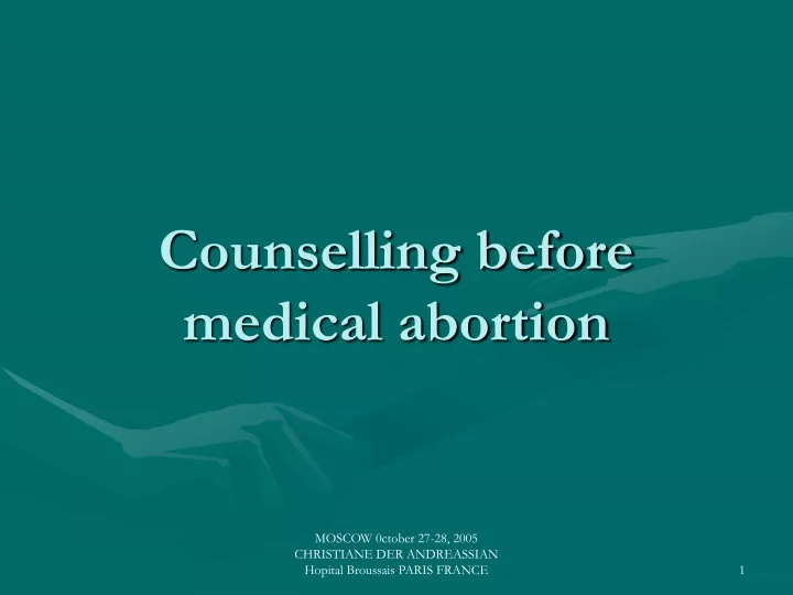 counselling before medical abortion