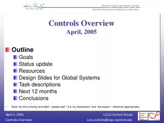 Controls Overview April, 2005