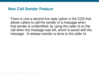 New Call Sender Feature