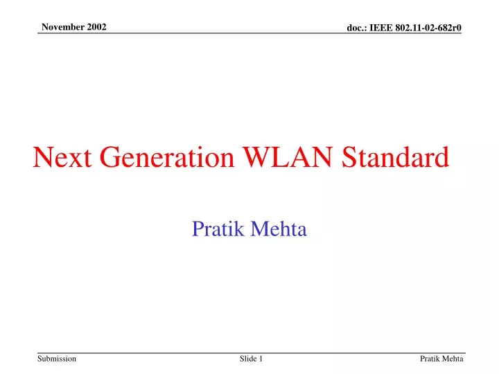 next generation wlan standard