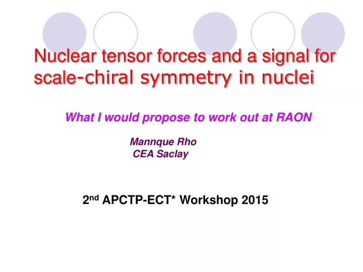 nuclear tensor forces and a signal for scale