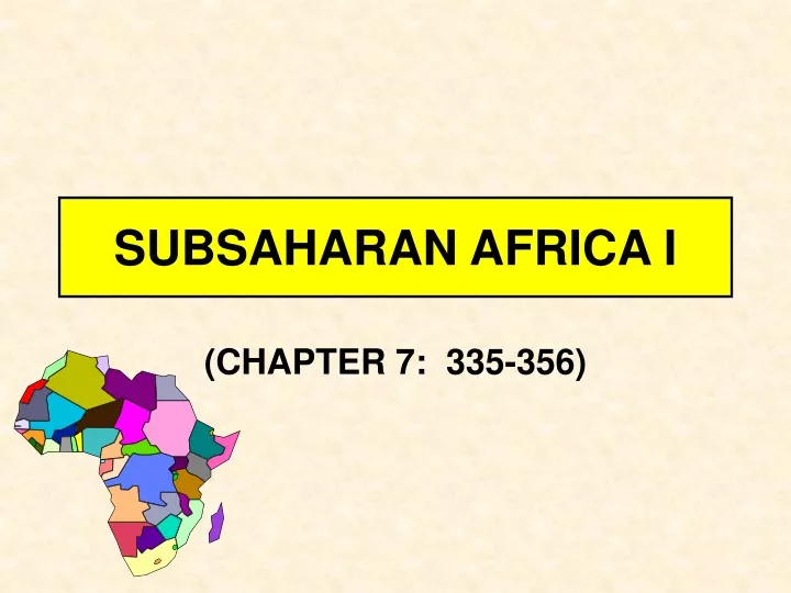 subsaharan africa i