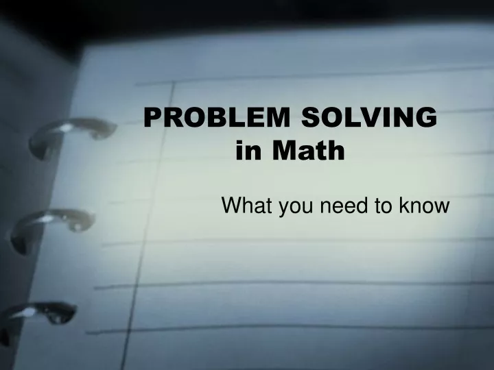 problem solving in math