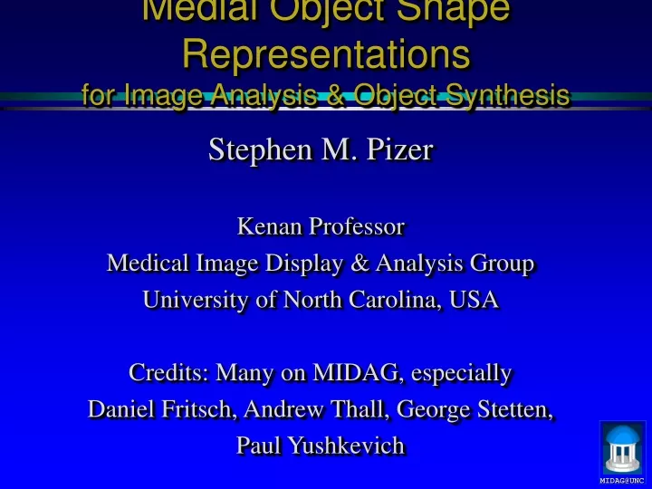 medial object shape representations for image analysis object synthesis