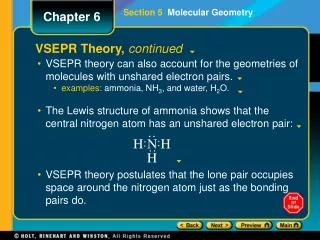 VSEPR theory can also account for the geometries of molecules with unshared electron pairs.