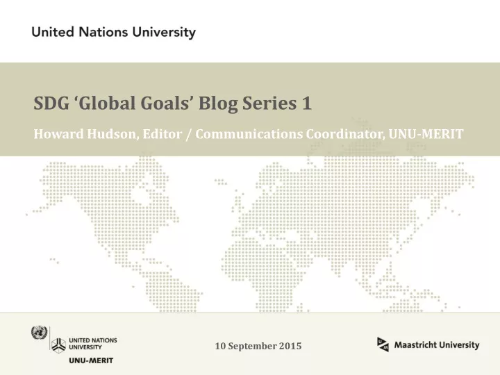 sdg global goals blog series 1