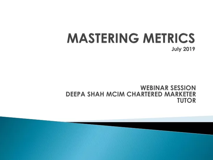 mastering metrics july 2019