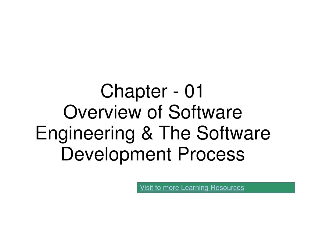 PPT - Overview of Software Engineering & Development Process PowerPoint ...