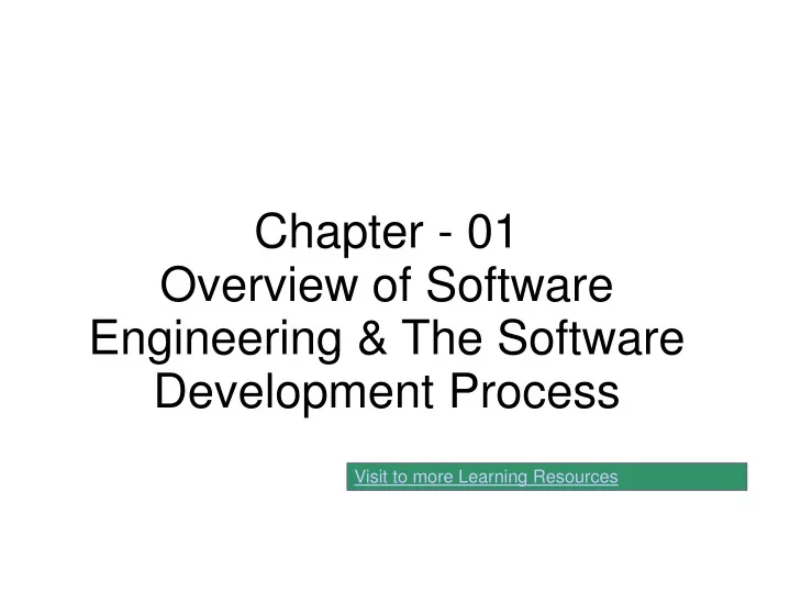 chapter 01 overview of software engineering