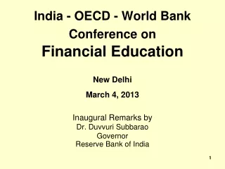 India - OECD - World Bank Conference on  Financial Education