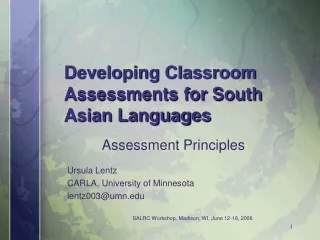 Developing Classroom Assessments for South Asian Languages