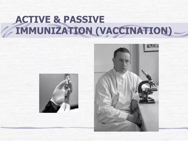 active passive immunization vaccination