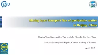 Mixing layer transport flux of particulate matter in Beijing, China