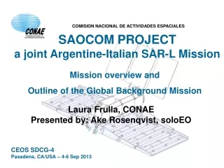 SAOCOM PROJECT a joint Argentine-Italian SAR-L Mission