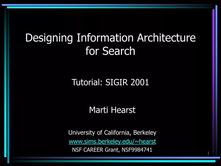 designing information architecture for search
