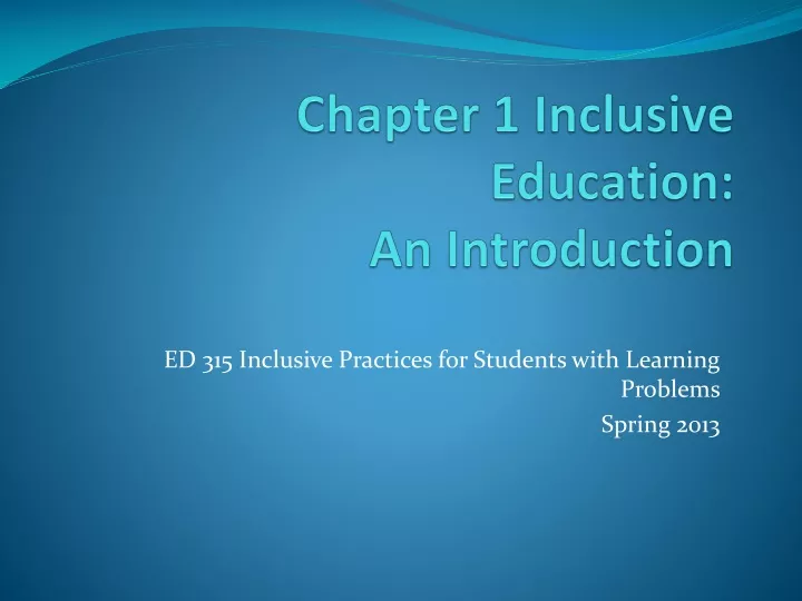 chapter 1 inclusive education an introduction