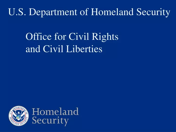 u s department of homeland security office for civil rights and civil liberties
