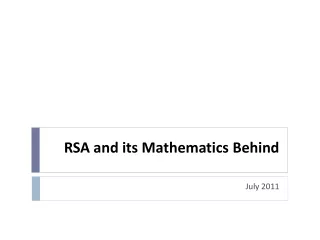 RSA and its Mathematics Behind