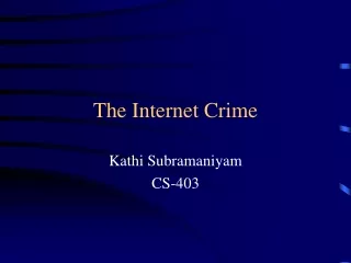 The Internet Crime