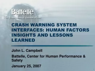 CRASH WARNING SYSTEM INTERFACES: HUMAN FACTORS INSIGHTS AND LESSONS LEARNED