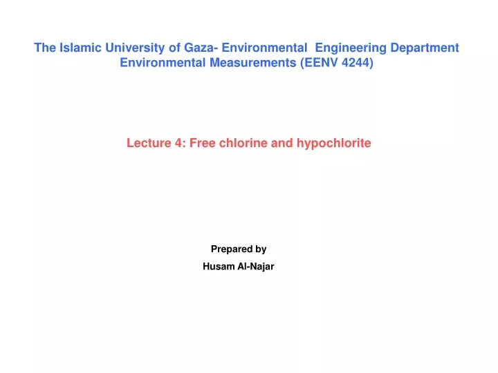 the islamic university of gaza environmental