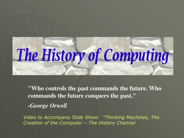 who controls the past commands the future