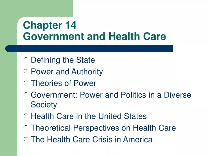chapter 14 government and health care