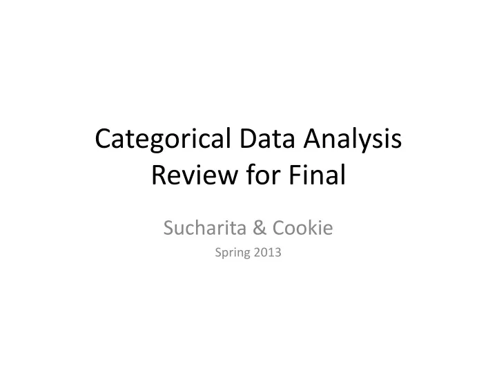 categorical data analysis review for final
