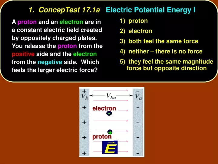 1 conceptest 17 1a electric potential energy i