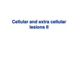 Cellular and extra cellular lesions II
